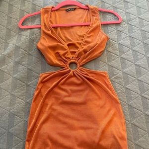 SHEIN ORANGE CUT OUT DRESS
